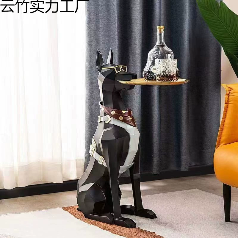 Скандинавское минималистское напольное украшение в виде собаки Доберман, модное украшение для пола в гостиной, современное легкое роскошное абстрактное раннее утро
