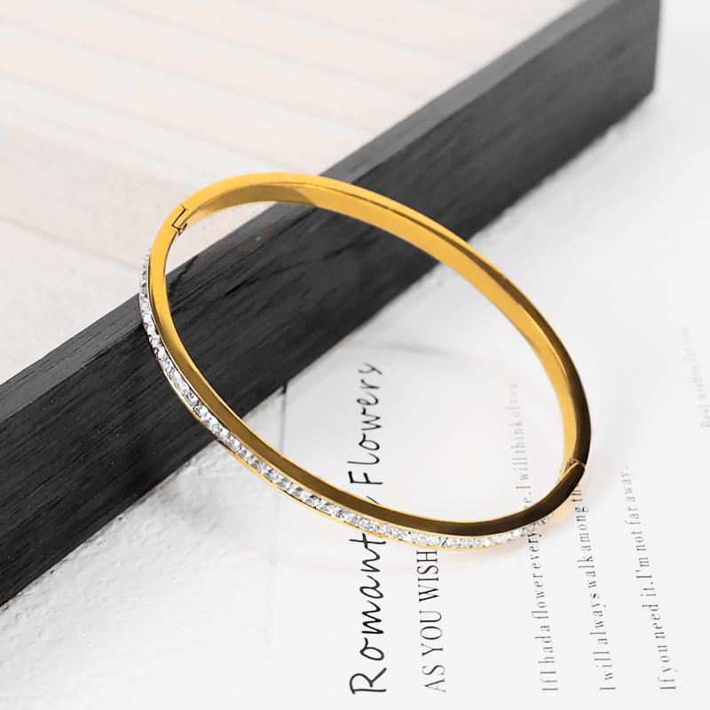 티타늄 스틸 팔찌 골드