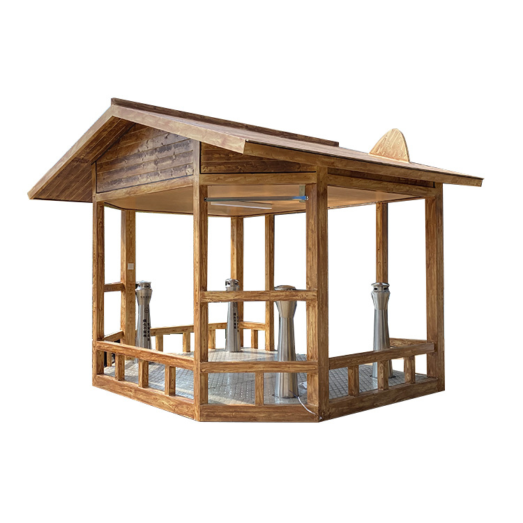 Pabellón de fumadores antiguo al aire libre móvil público protección del medio ambiente sala de fumadores té terminado sala de fumadores en stock