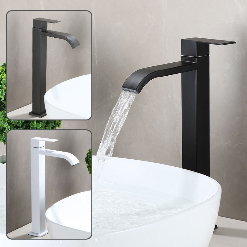 Single Cold Black Bathroom Basin Faucet European Cold Water 304 Stainless Steel Art Basin Faucet