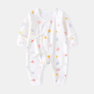 Newborn Infant Cotton Suit Bag Hand Bag Foot Anti-Grab Butterfly Clothes Newborn Clothes Spring and Autumn Clothes Tie Hattie