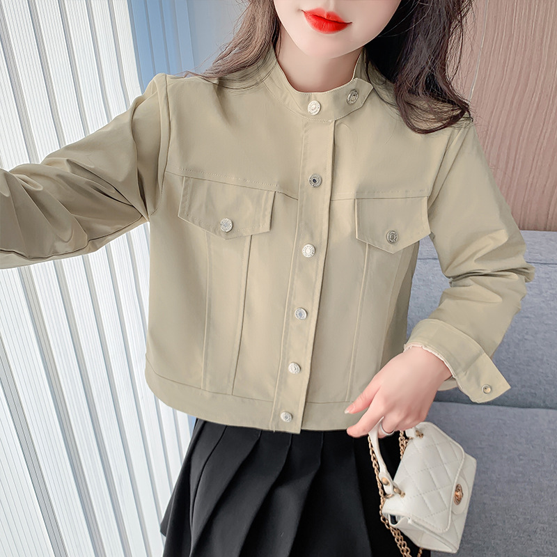 2025年春服カジュアルショートコート女性の新しいレトロな工装美ラード飛行ジャケットの上着|undefined