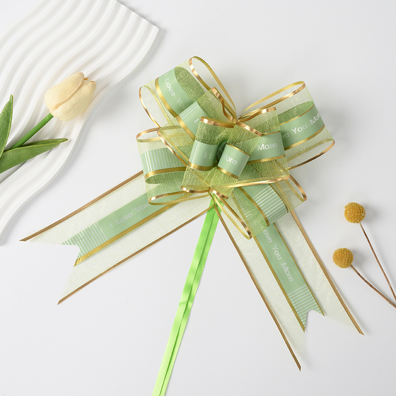 Transfronterizo Amazon venta caliente 64mm cintas de confesión de esquí arco de mano flores ILOVEYOUMORE