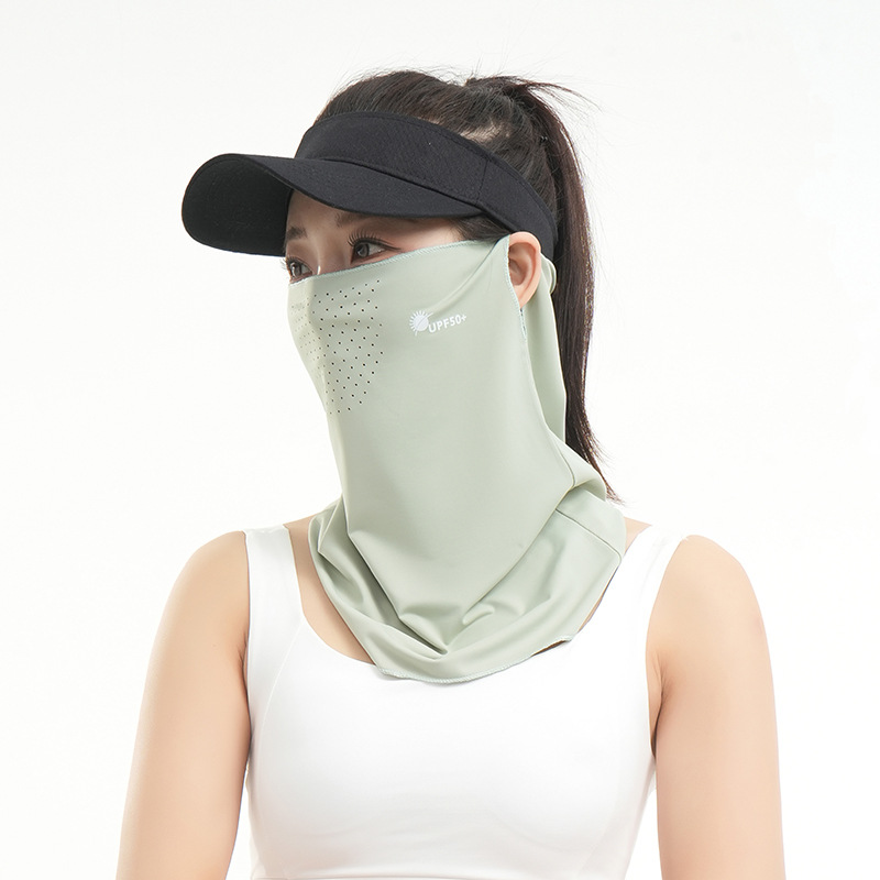 Máscara solar de seda de hielo para mujeres de verano anti-UV al aire libre máscara de cuello de ciclismo máscara de protección contra el sol