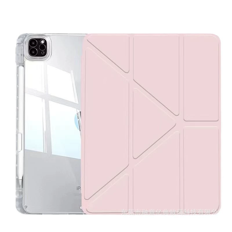 Чехол для Apple iPad Air/Pro 11, акриловая прозрачная задняя панель, y‑складной против изгиба с отделением для стилуса