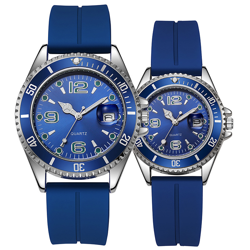 Pareja transfronteriza Moda Deportes Agua verde Fantasma Reloj de cuarzo Ocio Silicona Estudiante Reloj de cuarzo Vida impermeable