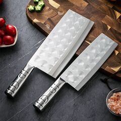 陽江家用切片刀全鋼切肉切菜刀鋒利廚師專用刀具鑽石紋不鏽鋼菜刀