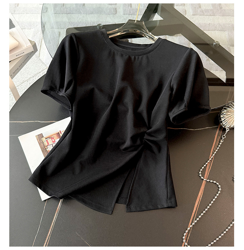 Women's Clothing Style Fashion Casual Suit For Women Summer New Round Neck Irregular Slit Design Short Sleeve Denim Shorts Two Piece Suit_ecoleips.com