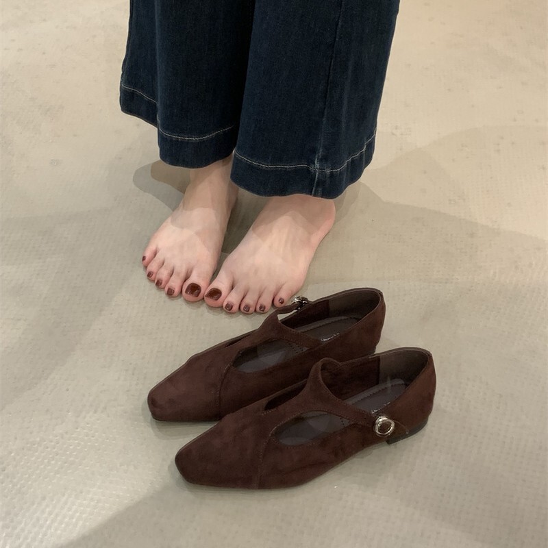 韩版T型带浅口单鞋女2025秋低跟玛丽珍鞋方头时装鞋潮牌青年女鞋|undefined