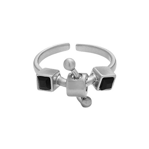 Original silver-gray robot ring for women wholesale open high-end cross-border ring light luxury style personalized hand jewelry