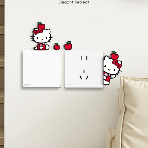 Apple Kitty Switch Frame Cover Creative Switch Decoration Acrylic Switch Sticker Small Wall Decoration Wall Sticker Apple Kitty Switch Frame Cover Creative Switch Decoration Acrylic Switch Sticker Small Wall Decoration Wall Sticker
