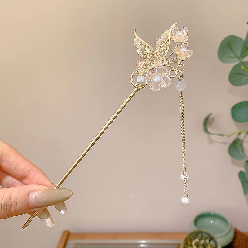 Nuevo estilo chino antiguo clip de cabello para mujeres acristaladas clip de brillo de brillo de alto nivel nuevo estilo chino clip de cabello simple clip