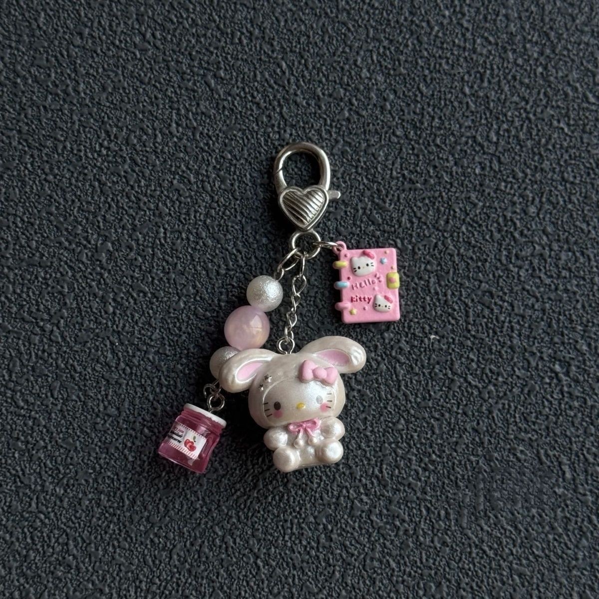 So Cute! Pink Kt Cat Mobile Phone Chain Sweet Niche Cartoon Design Camera Bag Versatile Pendant Keychain