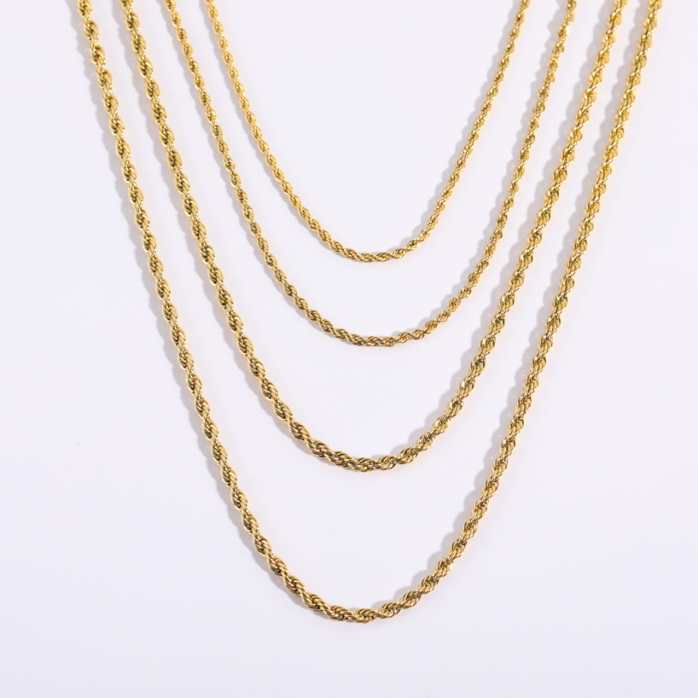 Fashion Simple Geometric Plating 18K Gold Stainless Steel Necklace