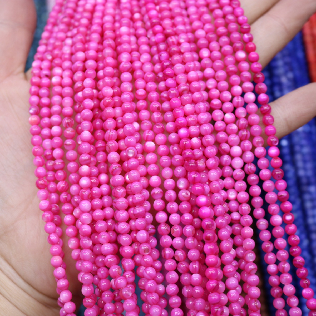 Conchas de agua dulce naturales cuentas mixtas de color 4mm color monocromático bolas perlas sueltas diy joyería accesorios joyería al por mayor image 15