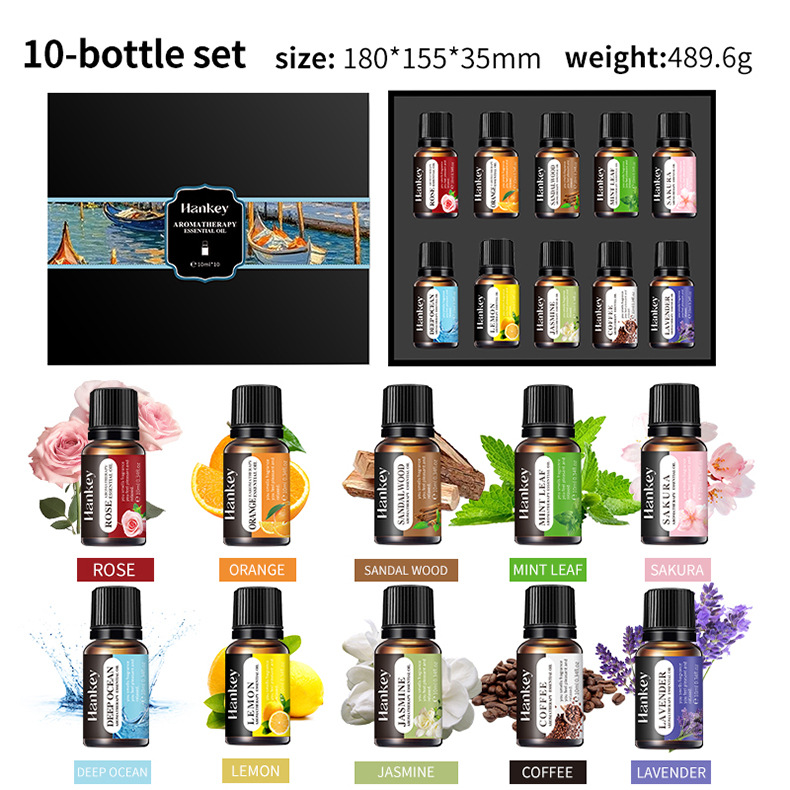 Juego de 12 Aceites Esenciales de Aromaterapia Transfronterizos, Caja de Regalo con Fragancia Duradera, Juego de 3 Aceites Esenciales de Aromaterapia Solubles en Agua para Comercio Exterior