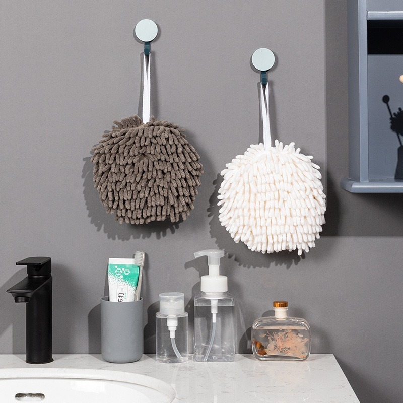 擦手巾可挂可愛擦手球廚房衛生間家用挂式雪尼爾速幹吸水不掉毛