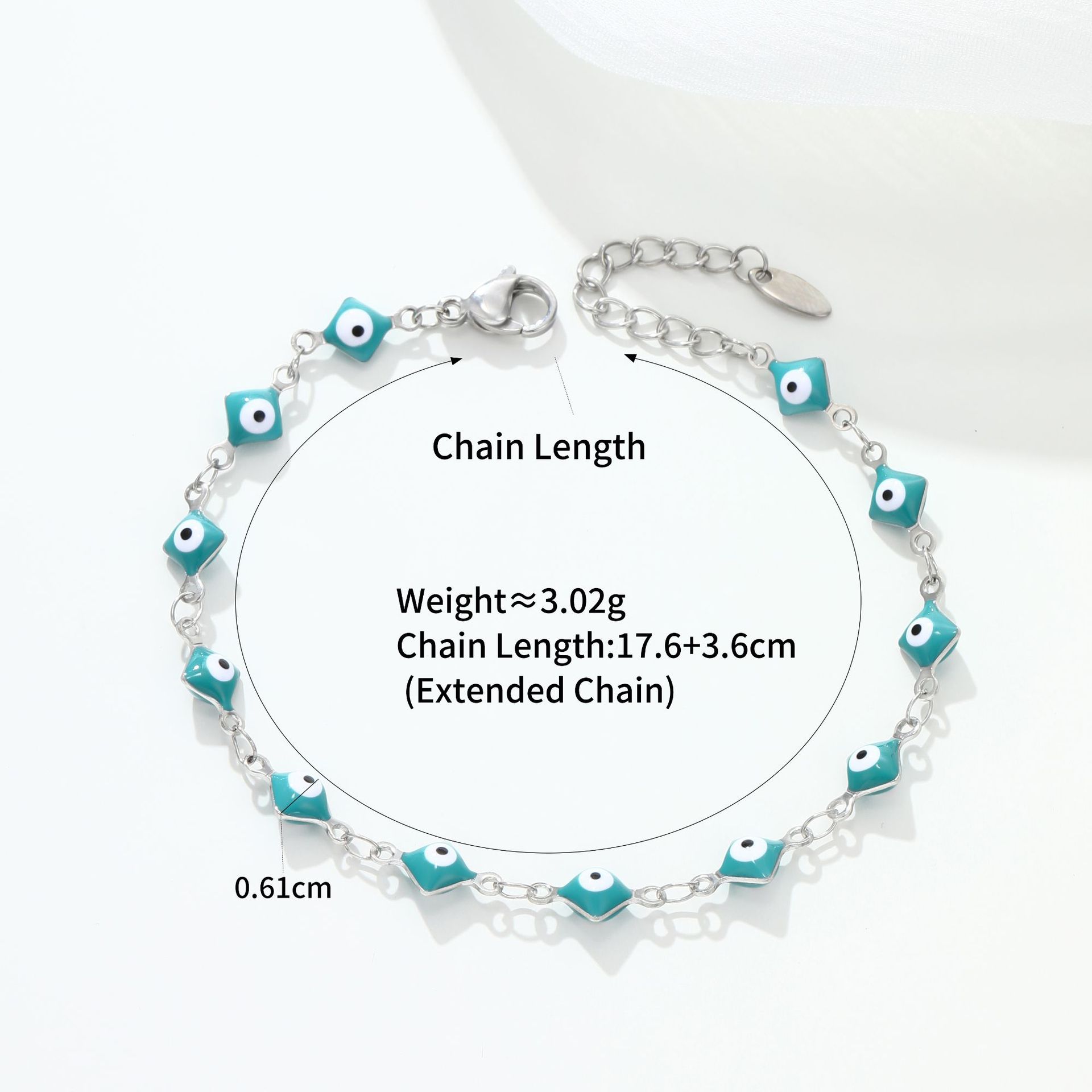 Pulsera de Ojo de Demonio de Aleación, Hueco, Galvanizado