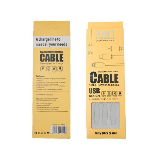 Nuevo producto promoción tipo-c gire un arrastre tres cable de datos tres en uno cable de carga PD un minuto tres coches cable de carga rápida