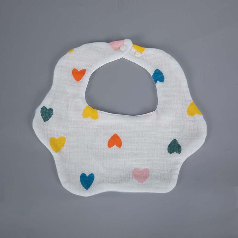 Toalla de saliva para bebé 6 capas de gasa de algodón grueso babero de bebé de 360 grados con impresión de dibujos animados babero para bebé