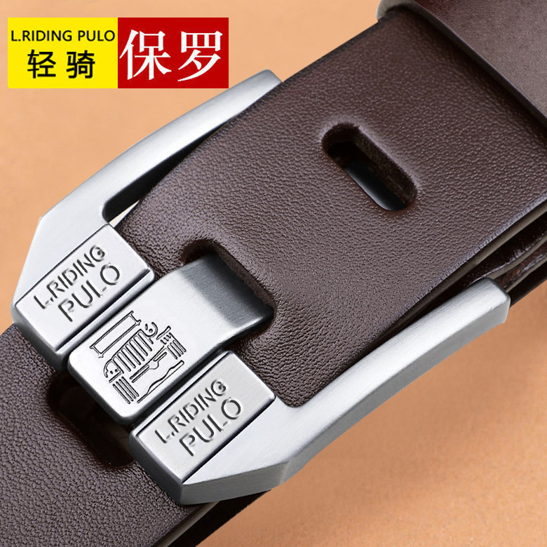 【穴あけ機】頭層牛革正規品POLOポールメンズ針バックルベルト針バックルベルト|undefined