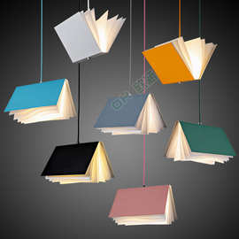 创意书本吊灯图书馆造型灯书吧阅览室装饰灯书房餐厅极简楼梯吊灯