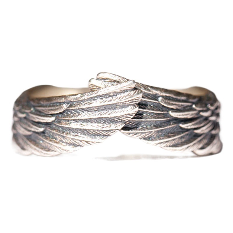 Anillos de Pareja con Alas de Ángel de Metal Galvanizado