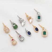 14K����ɫ�Ƕ�ʯԪ���������diy�ֹ�������Ʒ�B�ӿ����