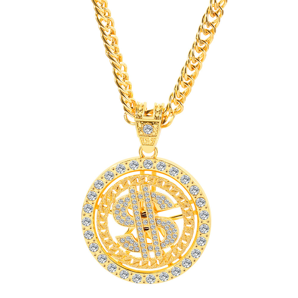 Draaibare kompas cuban ketting hanger met diamanten voor dames_voghion.com