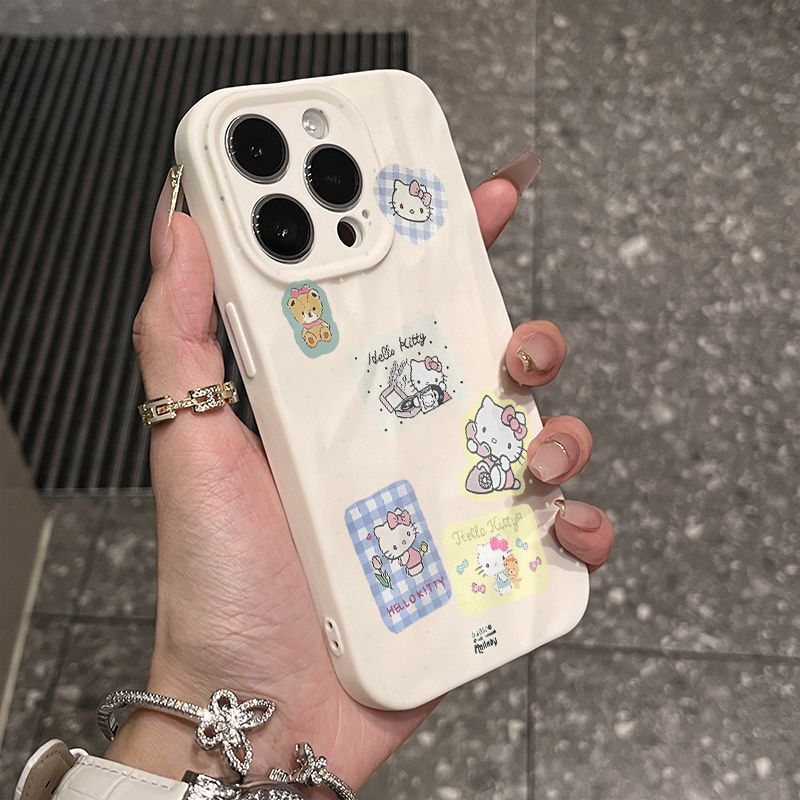 Spotted Kt Cat Suitable for Apple 16Promax Mobile Phone Case Iphone1514 Pleated 13 All-Inclusive 12 Soft Shell 11X