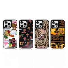 黑皮Kitty猫适用苹果iPhone16ProMax手机壳15pro套13/14镜面12硬