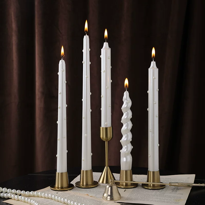 Перламутровая аромапод candle, тонкие taper 30 см, европейский стиль
