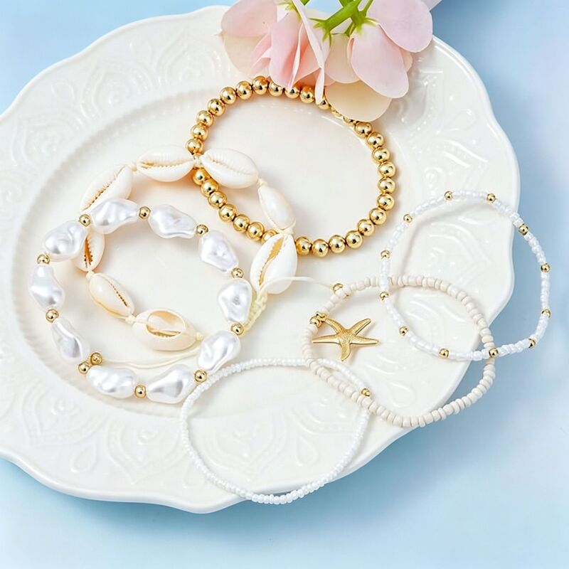 European and American Seaside Resort Style Bracelet Set of 6 Pieces, Ins Style Mother's Day Gift, Direct Sales from the Manufacturer