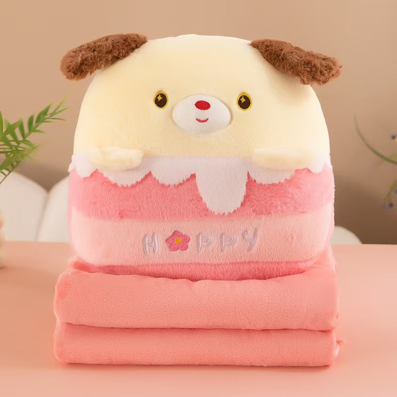 爆款猫爪毛毯卡通靠垫午睡毯子两用二合一办公室午睡毯子空调毯