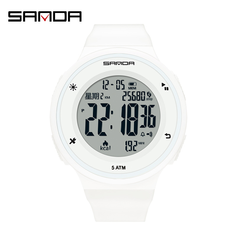 SANDA reloj medidor de calorías nocturna multifuncional impermeable al aire libre reloj electrónico de montaña