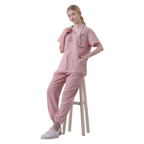 Amazon elastic surgical gown wholesale V-neck short-sleeved hospital nurse uniform suit for women Korean style hand washing clothes for men
