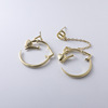 Fashionable design golden earrings, silver 925 sample, simple and elegant design