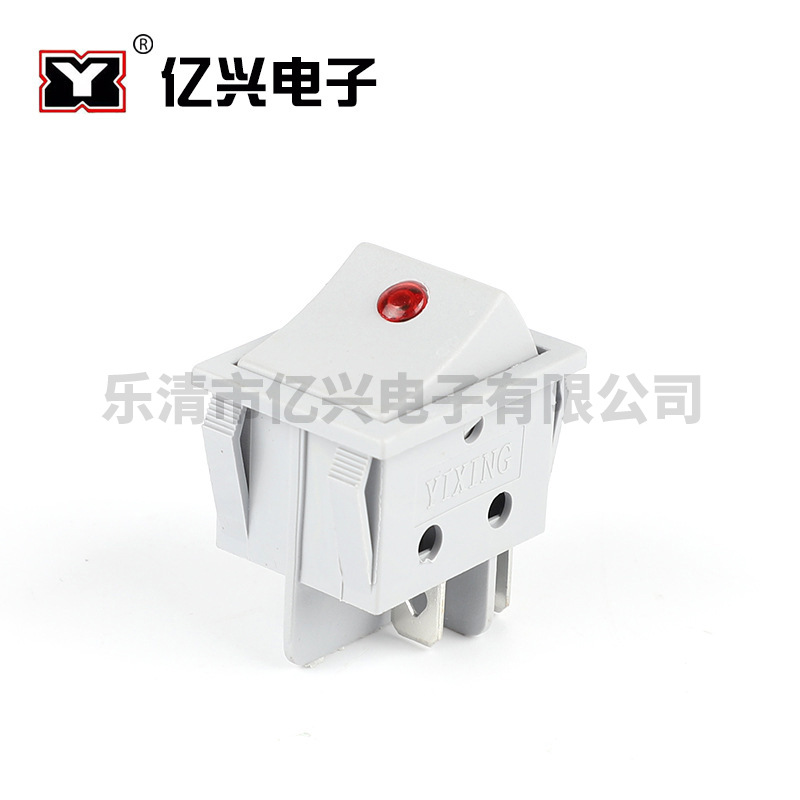 供应KCD4带灯猫眼船型开关 4脚双耳朵灰色猫眼电源开关 启动开关