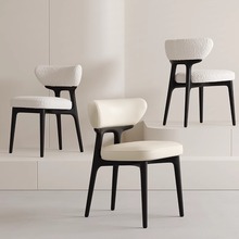 意式实木餐椅家用北欧设计师白蜡木椅子现代简约酒店高档靠背椅
