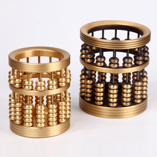Brass Abacus lucky pen holder office desktop light luxury style high-grade creative design decoration home storage