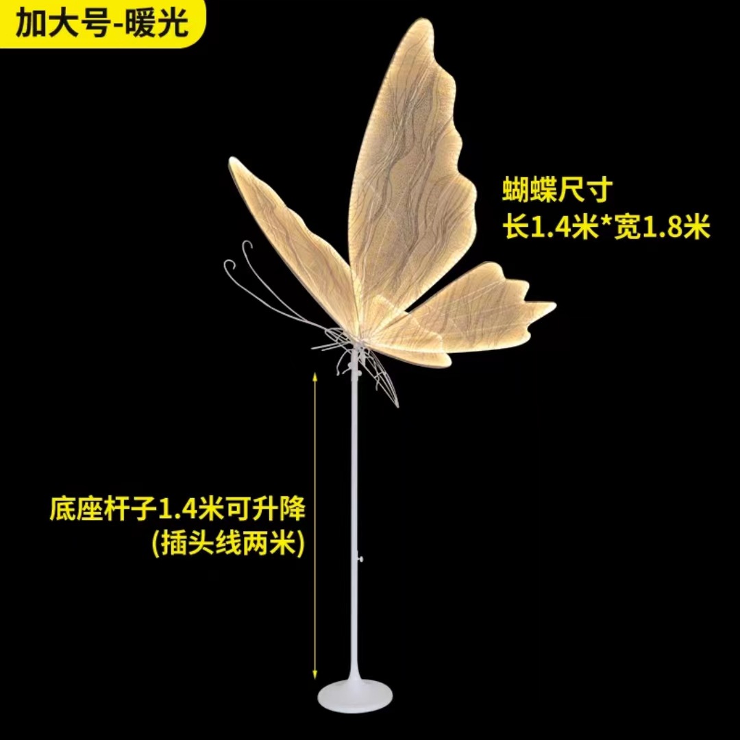 Boda apoyos diseño luminoso mariposa alas etapa decoración techo colgante boda plomo carretera escena adornos