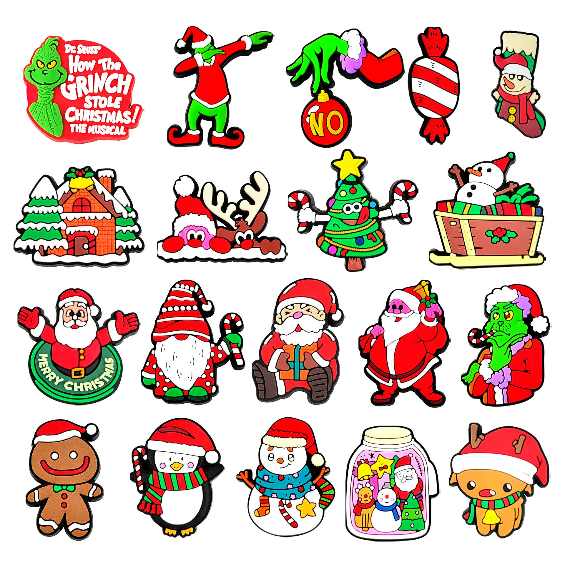 Рождественская обувь с цветочными пещерными обувными аксессуарами ПВХ мягкая резиновая пряжка для обуви трансграничная пещерная обувь для цветов снеговика для обуви для лосей аксессуары