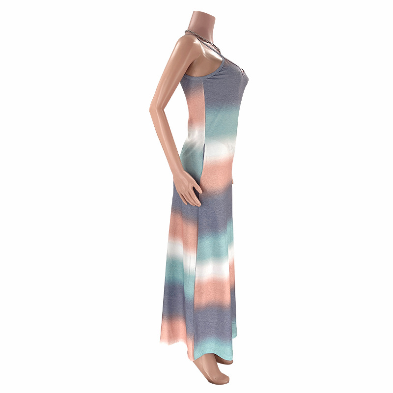 Summer Sexy Dreamy Color Printed Women Casual Strap Dress