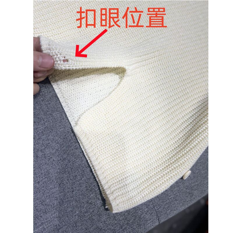韩系设计感下摆提扣针织衫女秋季新款百搭简约休闲纯色毛衣高级感|undefined