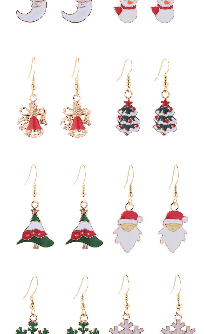 Christmas Hat, Santa Claus, Christmas Socks Pattern Women's Gender 1 Pair Christmas Cute Christmas Hat Santa Claus Christmas Socks Plating Alloy Ear Hook
