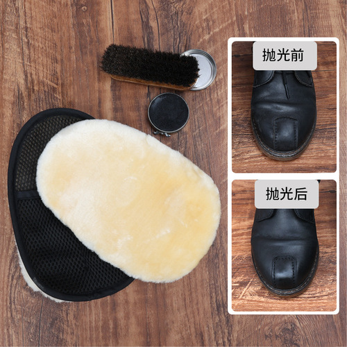 Shoe polishing cloth, imitation wool shoe polishing gloves, oil polishing, hygienic, non-harming leather clothing and bag cleaning and care gloves
