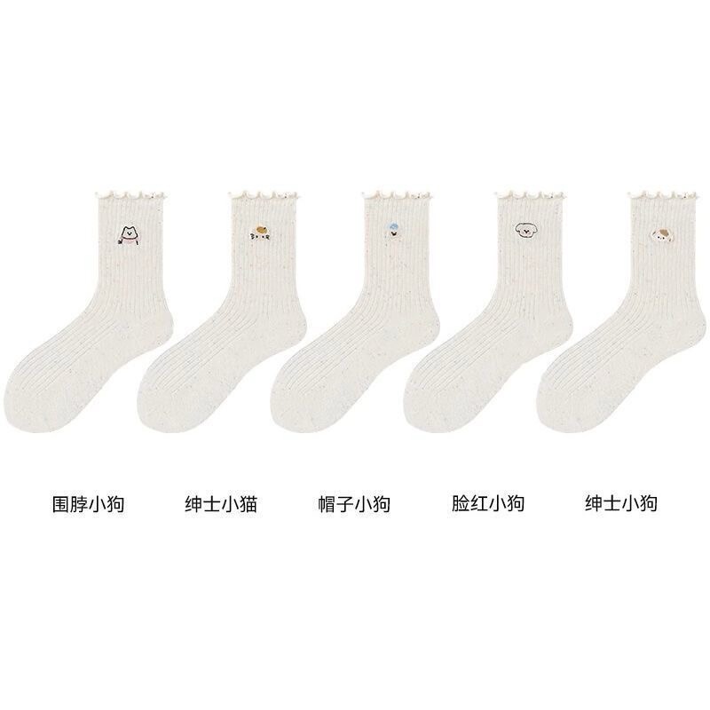 薄款ins花边夏天女士可爱卡通透气堆堆长袜女生夏季百搭中筒袜子|undefined