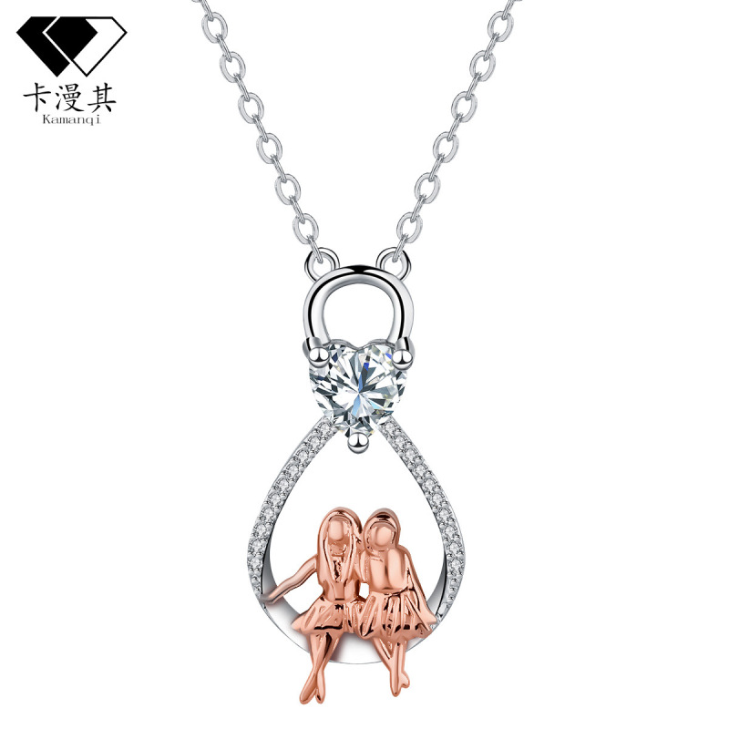 Knn-530 Infinity Symbol Necklace Female Cartoon Cross-Border Jewelry Heart-Shaped Diamond Bestie Sweater Chain Accessories Knn-530 Infinity Symbol Necklace Female Cartoon Cross-Border Jewelry Heart-Shaped Diamond Bestie Sweater Chain Accessories