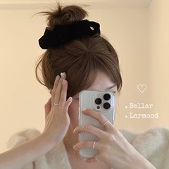 Black silk velvet sausage ring hair tie new style hair tie hair accessories high-end hair twist hair tie Korea