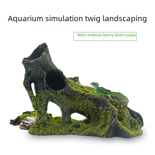 Aquarium Fish Tank Small Branch Landscape Decoration Resin Crafts Artificial Ornament Direct Manufacturer Sale Reptile Hideout Hole
